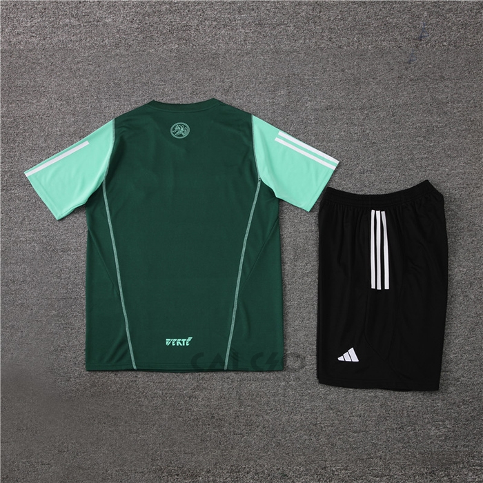 Tuta da Track Algeria Manica Corta 2023-2024 Verde - Pantaloncini